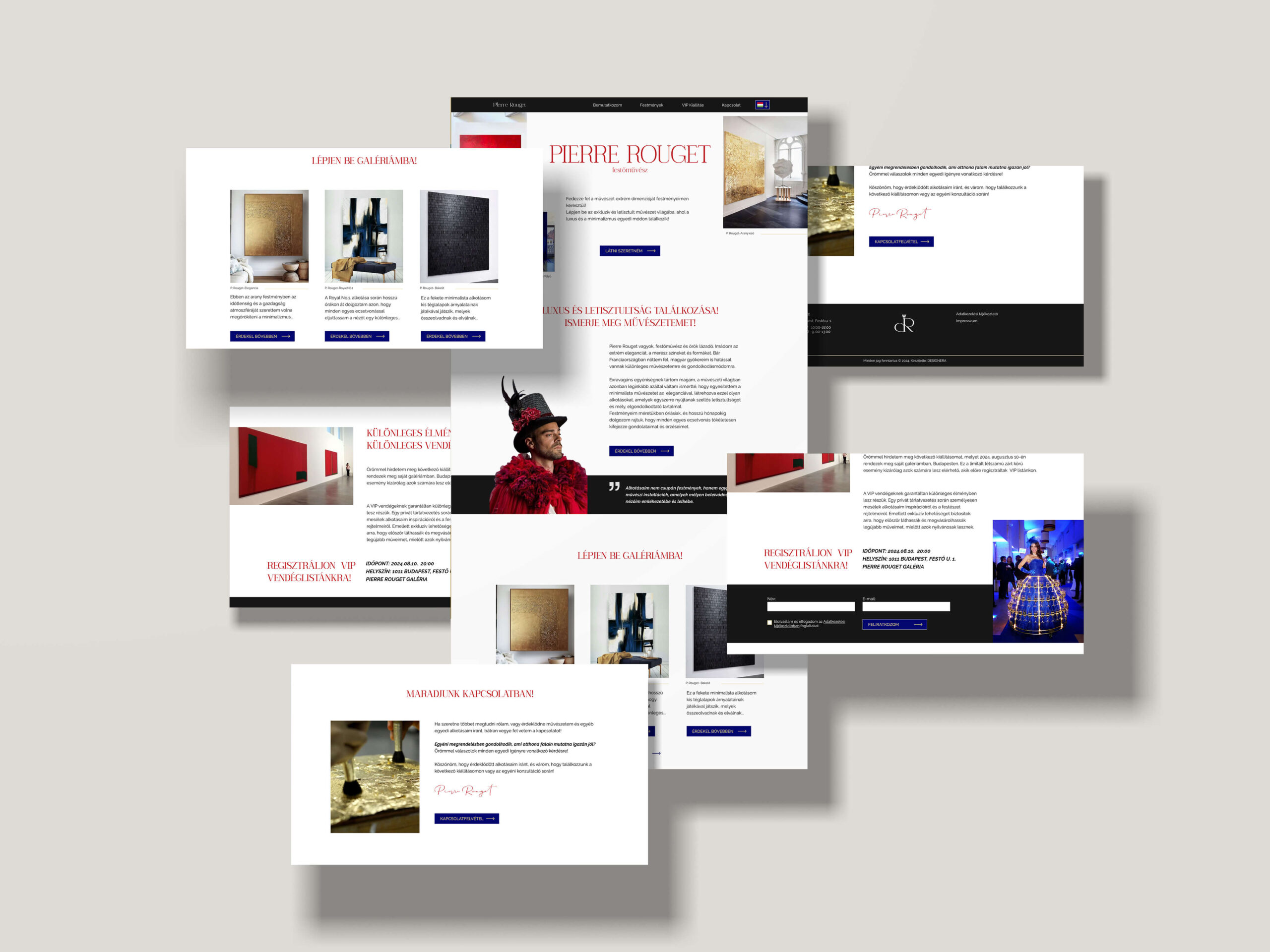 Pierre Rouget Weboldal mockup