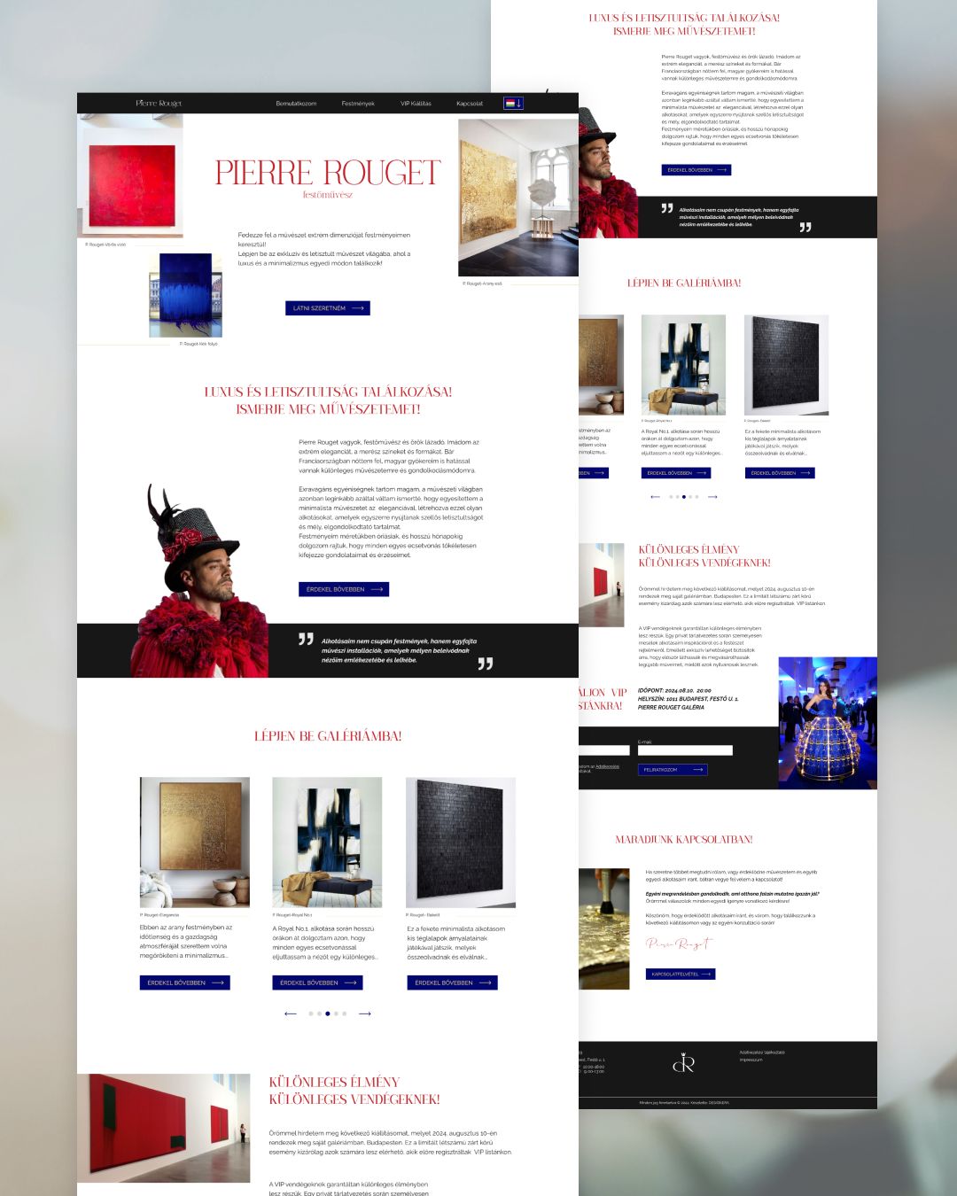 Pierre Rouget bemutatkozó weboldal 2 oldalas